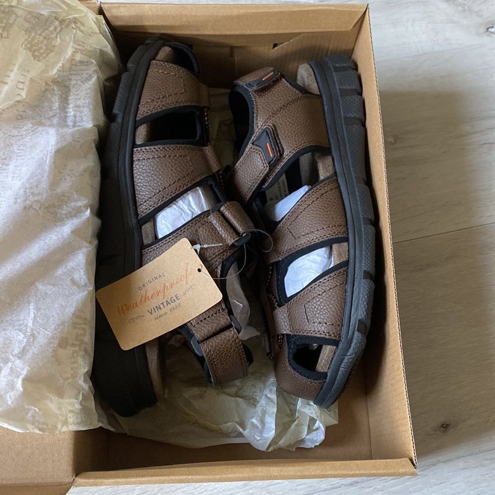 Weatherproof Vintage Men's Cory Fisherman Sandals Brown 9M NWT IN PACKAGING‎ - Picture 4 of 7